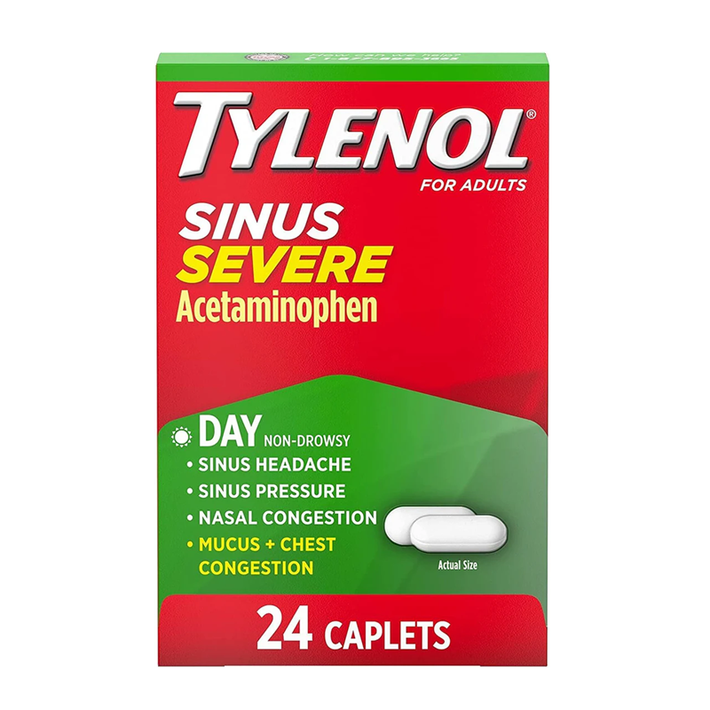 Tylenol Sinus Congestion And Pain Severe Caplets For Adults - 24 Ea